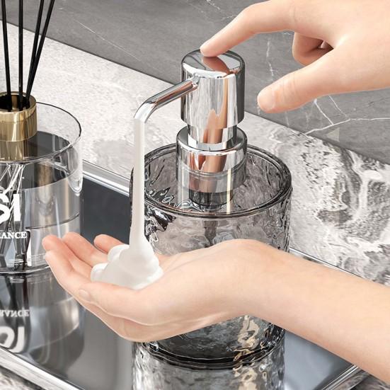 300/400ML Ripple Liquid Soap Dispenser Shampoo Body Hand Wash Shower Gel Facial Cleanser Container Bathroom Refillable Empty Press Pump Bottle