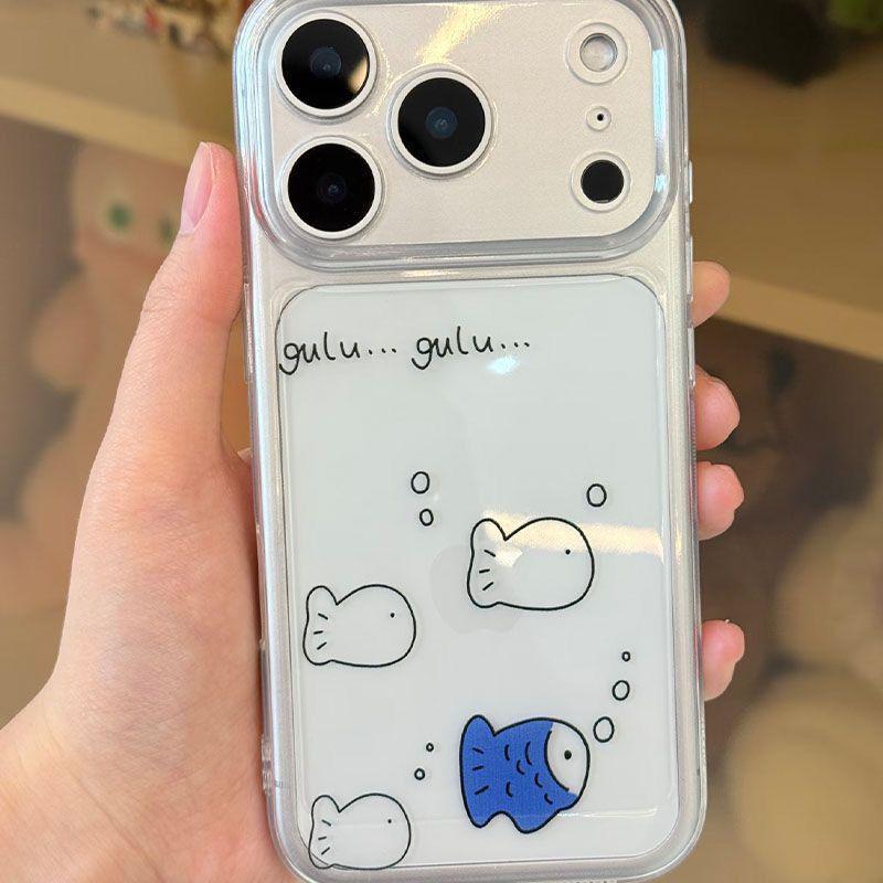 

Blue Fish Transparent Soft Phone Case for Apple iPhone 11, 14, 15, 16, 17 Pro Max, 7/8 Plus iPhone 11
