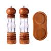 Manual Wood Peppers Grinder Adjustable Coarseness Peppers Mill Refillable Manual Salt Grinder Kitchen Tool Easy to Use