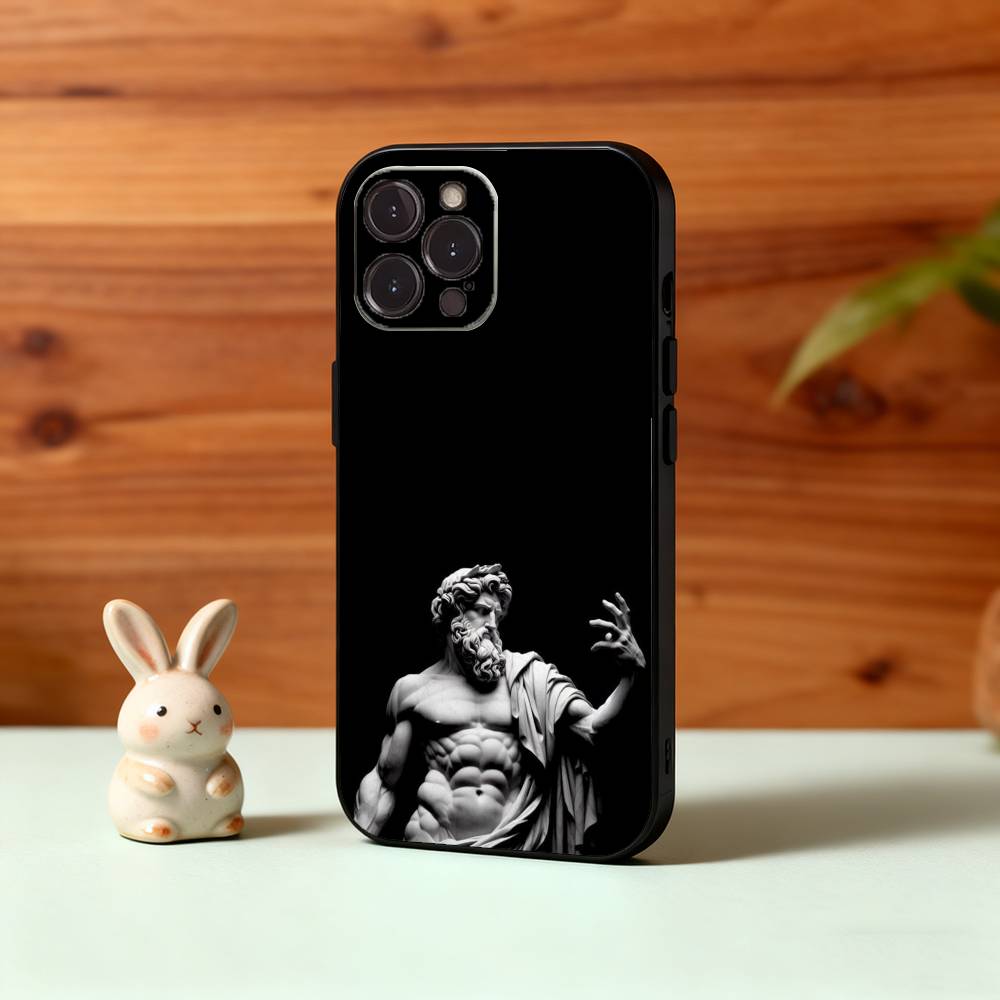 Greek Mythology Statue Fitness GYM Phone Case For iPhone17,16,15,14,13,12,Plus,Pro Max, 5G Others Soft Black Cover