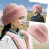 Winter Thick Warm Furry Beanie Hat Mongolian Style Ear Protection Plush Cap, Casual Solid Color Brimless Hat for Women Men