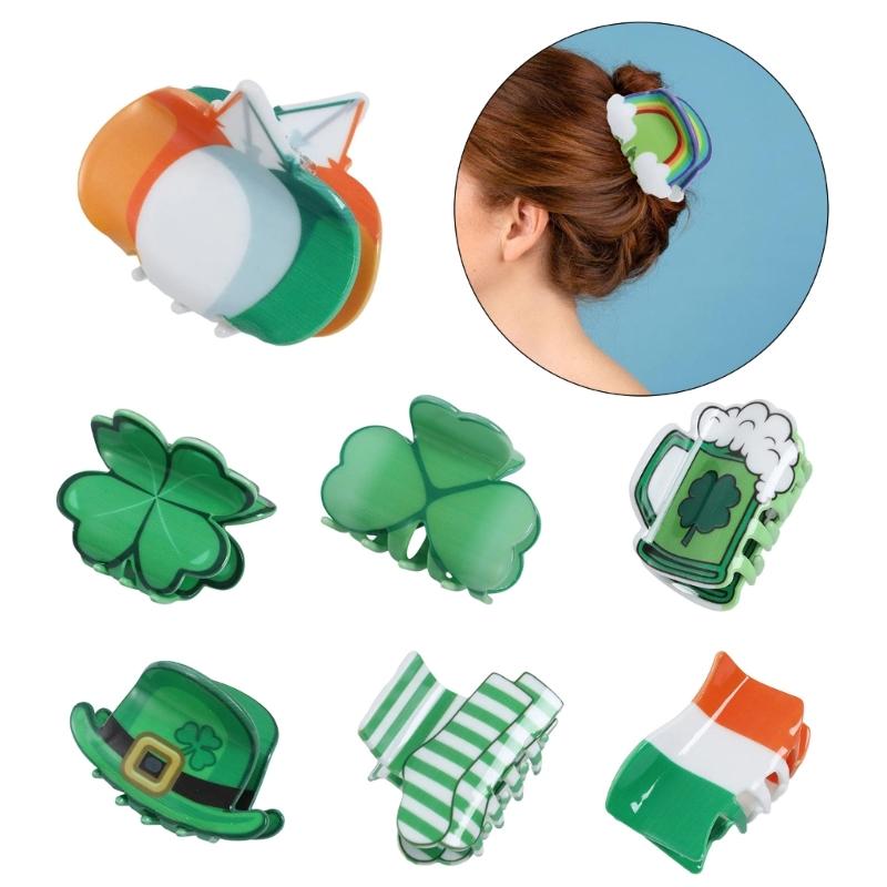 StPatricks Shamrock Hair Claw Clip Funny Claw Clip Hair Banana Barrettes NonSlip Girl Hair Clip PonytailClamp for Women