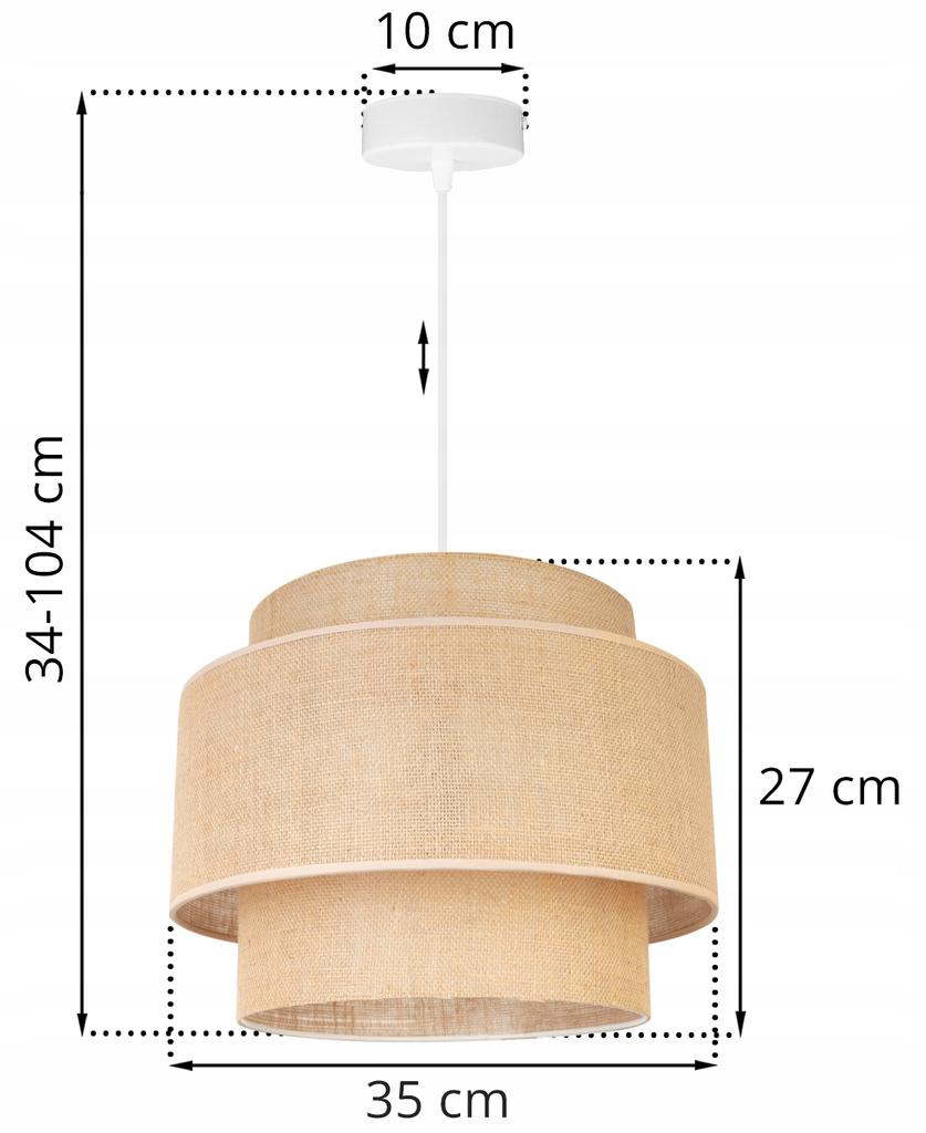 Hanging Lamp, Ceiling Chandelier, Lampshade, Boho Juta