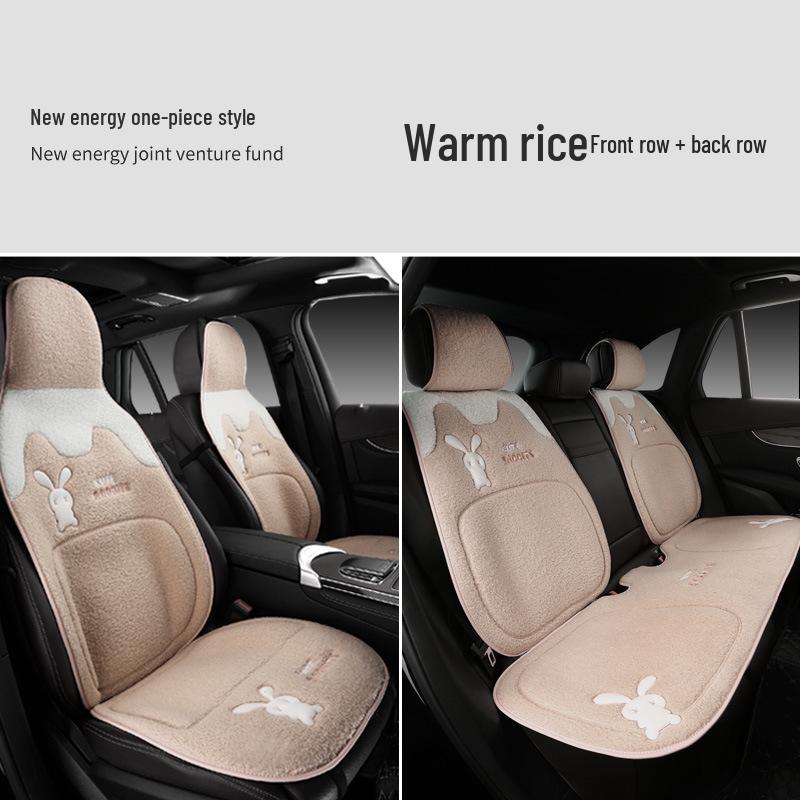 Universal Plush Winter Car Seat Cushion - Thick, Warm, Goddess Style for Five-Seaters