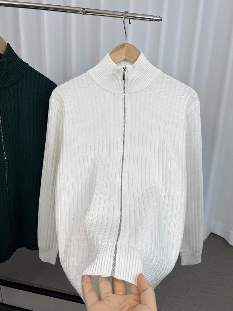 Men's Trendy Light Luxury Zipper Cardigan Sweater - Casual Knitwear Jacket for 2025 Autumn/Winter Season