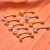 G23 Titanium ASTM-F136 Nternal Thread Eyebrow Piercings Body Jewelry For Women Zircon Earring Star Flower Heart