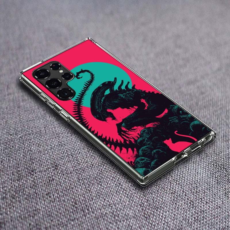 COOL A-Alien Xenomorph Phone Case For Samsung Galaxy S24 S23 S21 S20 FE S22 S26 Ultra S25 Edge S10 Plus Cover Clear TPU Capa She