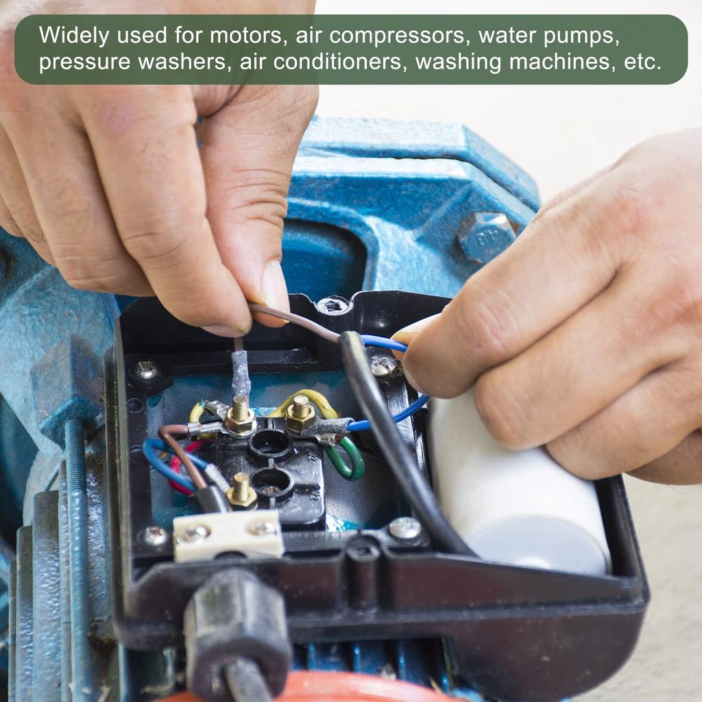 YOKIVE CBB60 Run Condenser 250V AC 50uF 50/60Hz 2 Wire Lead Run Round Condenser