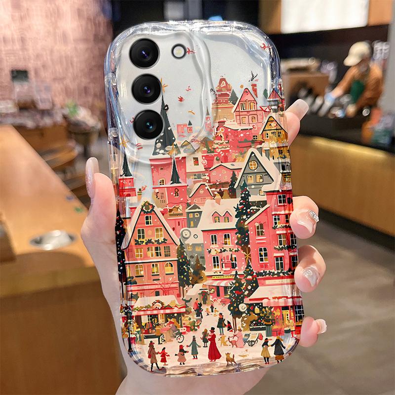 

Red Christmas Bus Wave Case for Samsung Galaxy S25 S24 S23 S22 S21 Ultra Plus S20 FE A73 A72 A71 A56 A55 A54 5G A51 4G Cover Galaxy A51 4G