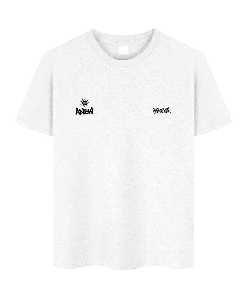 ANEWBROS Twin Logo Oversized Short Sleeve T-Shirt 10 Colors [Anse_9102] (B Type)