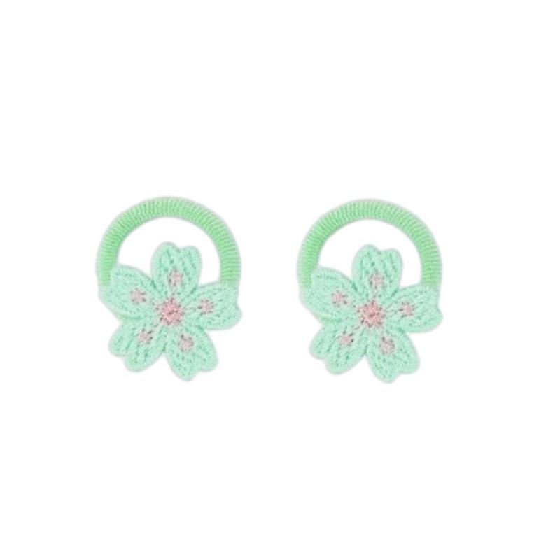 Hot Selling Seamless Wool Flower Hair Ties - High Elasticity Ponytail Holders for Children