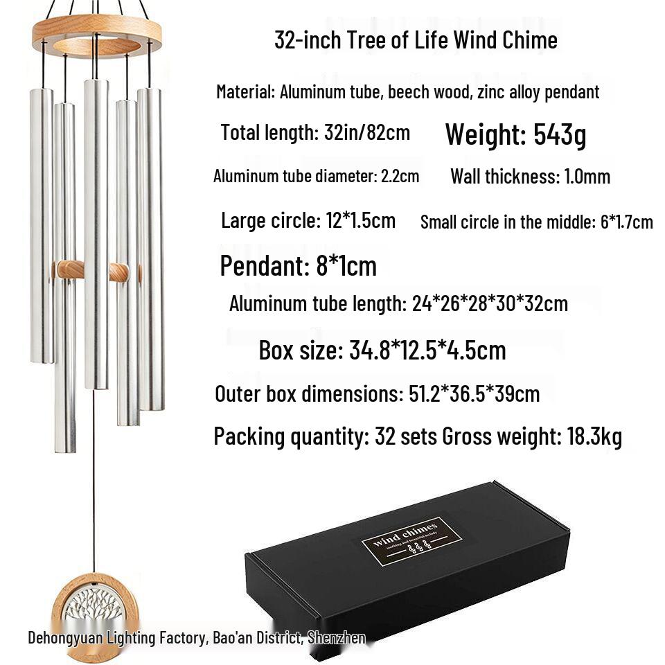 Sympathy Memorial Aluminum Wind Chime Ornament Gift