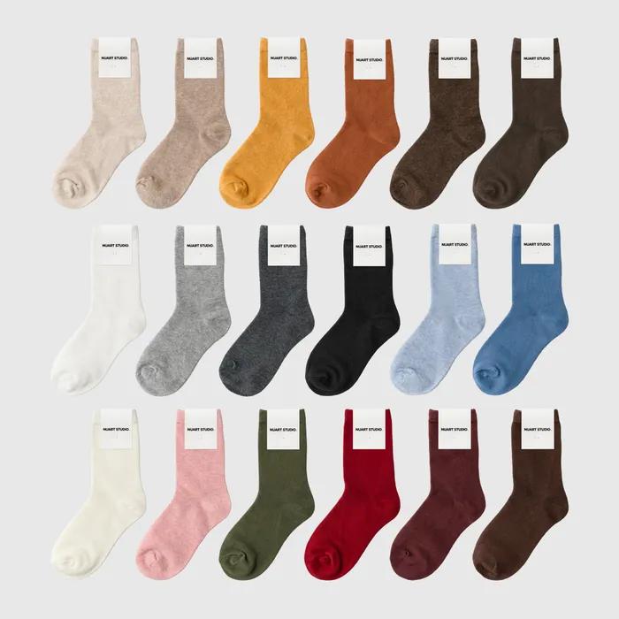 [4PACK] Women's Fashion Socks Colored Socks _19 colors