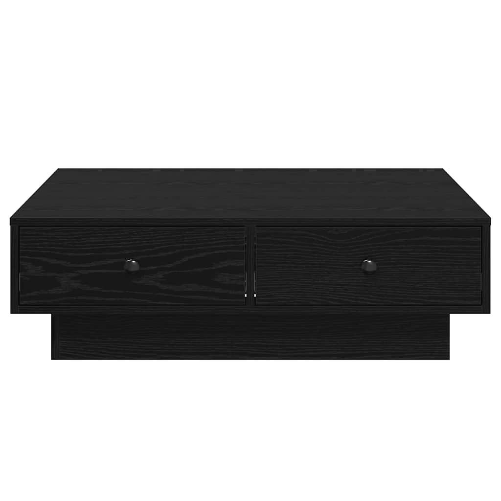 Coffee Table Black Oak Effect 90 x 90 x 28 cm Engineered Wood
