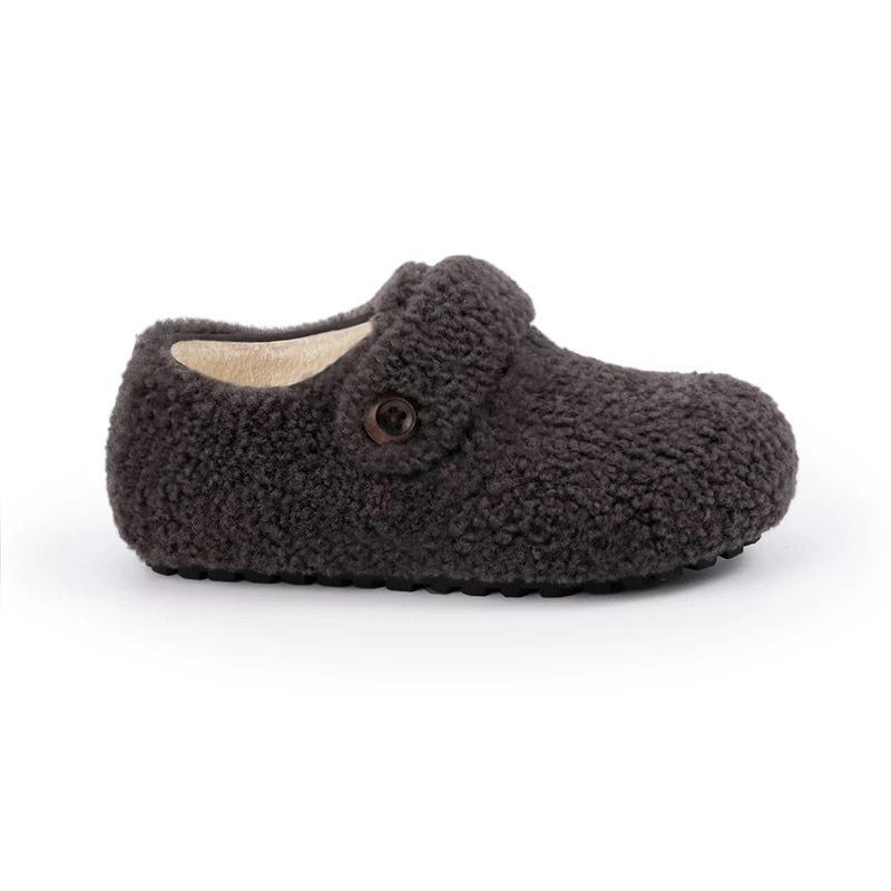 Grape Home~ Thick Sole and Thick Velvet Increase Cm~ Super Warm Fluffy Buttons with Velvet Leopard Print Women's Warm Shoes Women