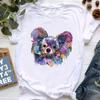 Colorful Papillon Dog Animal Print Tshirt Girls Lover Gift T Shirt Femme Harajuku Kawaii Clothes Funny White Female T-Shirt