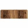 Wall Mounted TV Cabinets Set of 3 Rustic Wood Look Engineered Wood