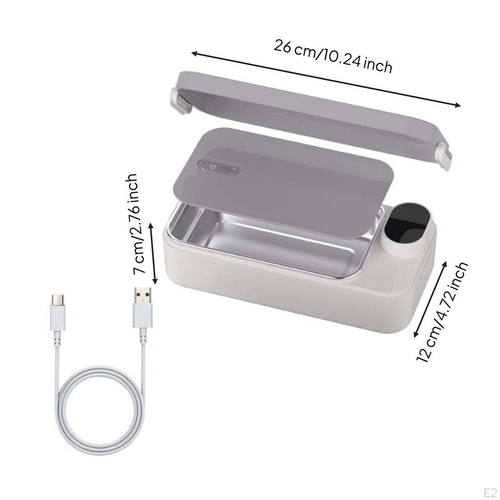 Rechargeable Heated Lunch Box KeepWarm 304 Stainless Steel Easy to Clean Portable Food