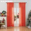 1PC NAPEARL Christmas Style Semi Blackout Curtains Cartoon Patterned Red Printed Curtains for Living Room Bedroom Balcony Window Home Decor