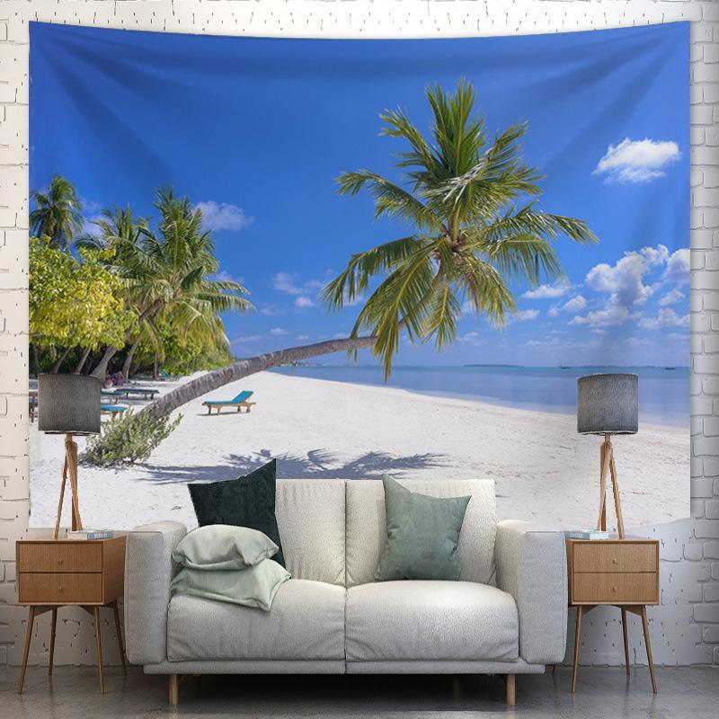 Scenic landscape background fabric digitalprinted polyester tapestries living rooms bedrooms macrame wall hanging room decor