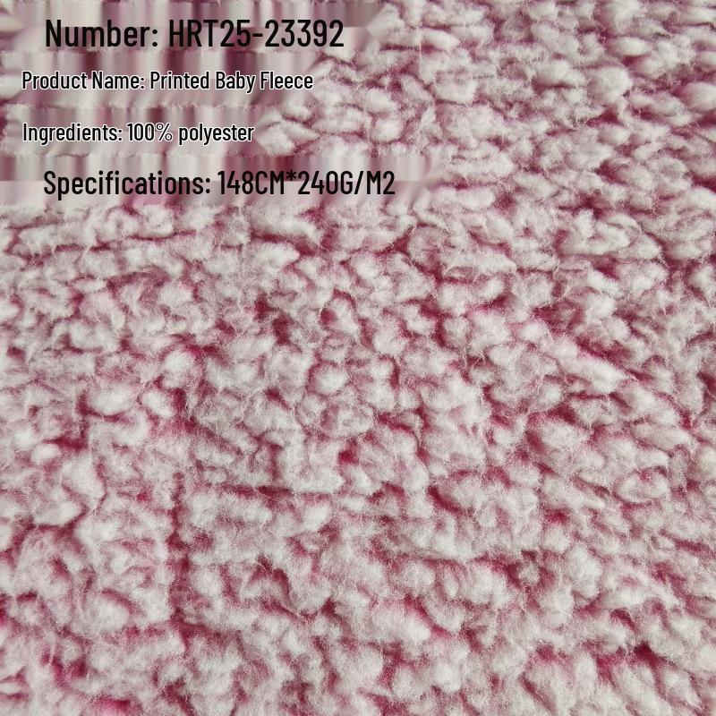 Printed Baby Velvet Knit Fabric for Clothing, Gloves, Shoes, Hats, Toys, Pet Beds