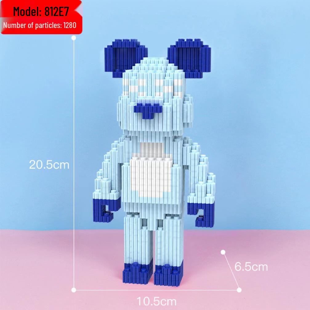 Girls' Compatible Lego: Violent Bear Building Block Series - Educational Micro-Block Interlocking Toys & Gifts
