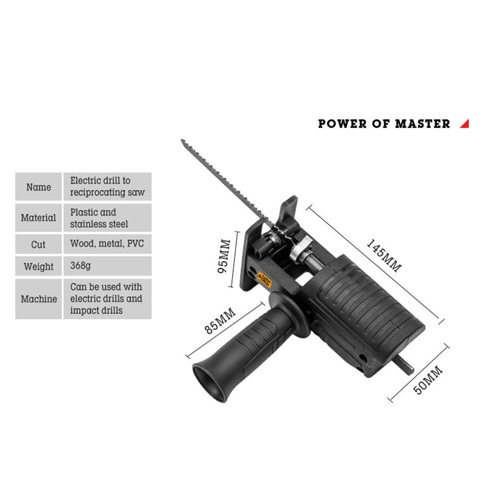 Screwdriver Conversion Head, Electric Drill to Electric Saw, Household Reciprocating Saw, Multifunctional, Wood Tools for Garden