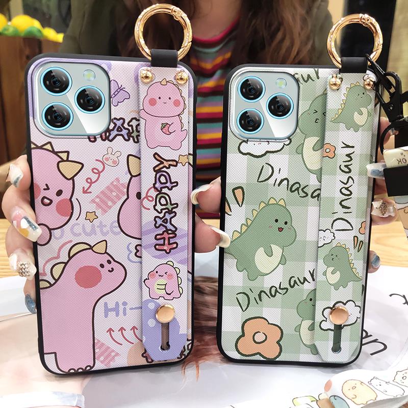 Ring Lanyard Phone Case For Blackview A95 Waterproof Silicone Anti-dust Wristband Cartoon Back Cover Durable Shockproof