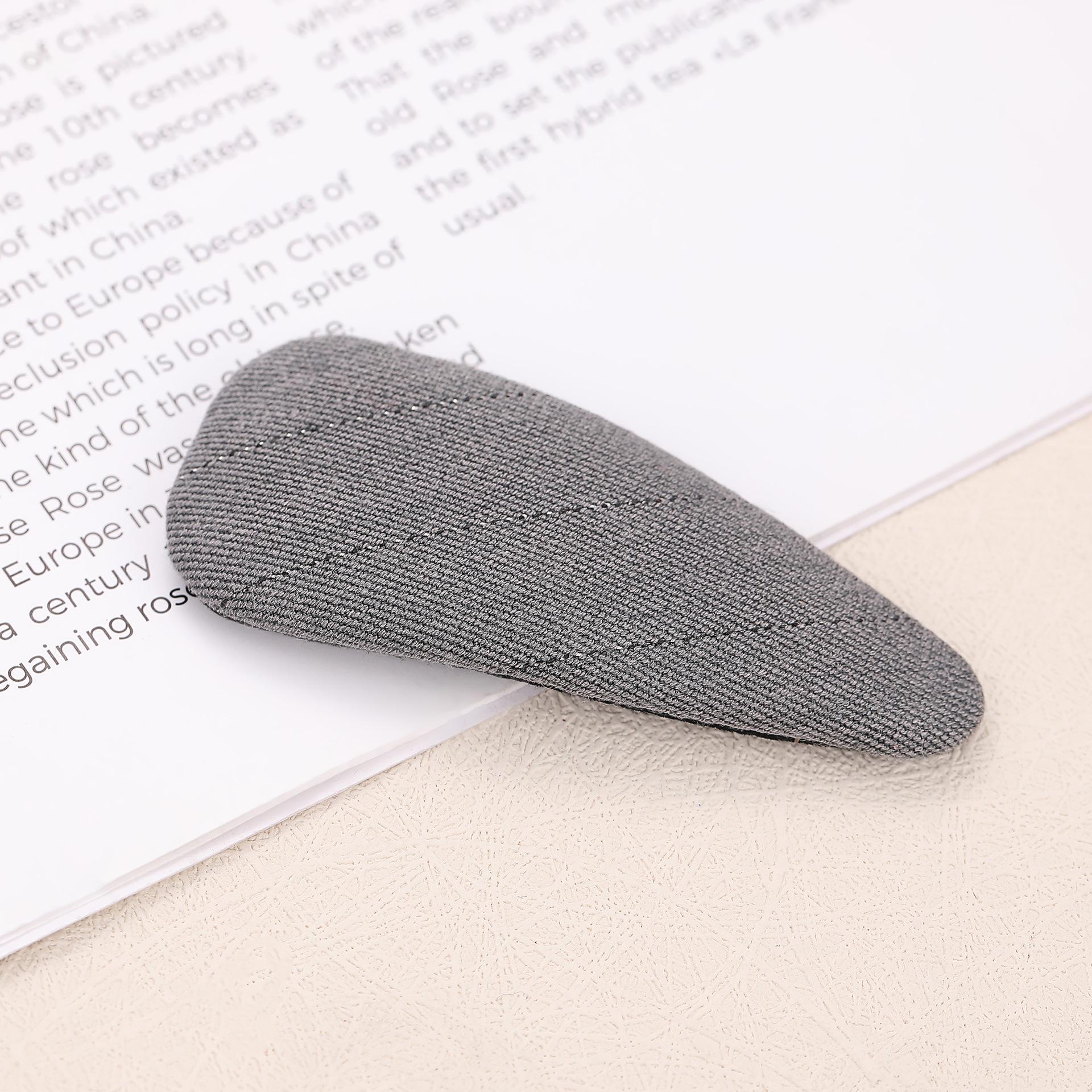 High-End Korean Style Gray Fabric Hair Clip for Women - Side, Bangs & Flyaway Control
