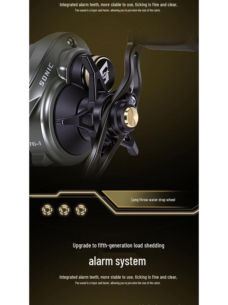 SONIC Smart DC Baitcasting Reel: Electronic Brake, Micro Lure, Beginner-Friendly, Anti-Backlash, All-Purpose Long Cast Drum Reel.