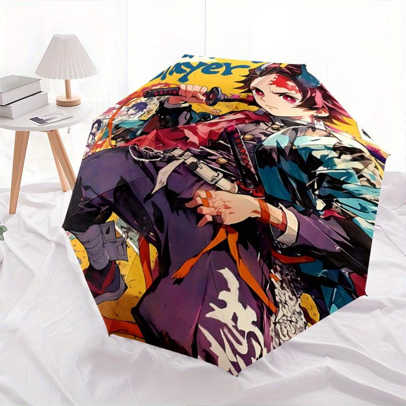 

1pc Demon Slayer Pattern Automatic Umbrella is Fashionable and Good-Looking, Suitable for Travel and Daily Use.Y029