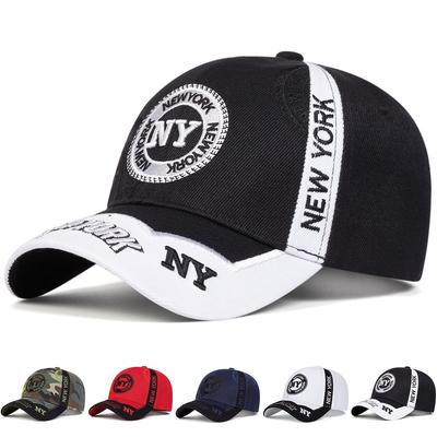 Men NY Letter  Embroidered Stitching Baseball Cap Outdoor Adjustable Sunscreen Leisure Hat Spring Autumn Travel Tourism Beach Vacation