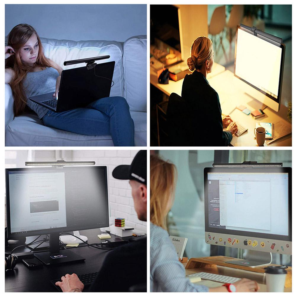 40cm Computer Screen Monitor Light Bar E-Reading Lamp with Bi-Color Temperature 2800K-6500K 10 Levels of Brightness for Laptop Desktop Offi