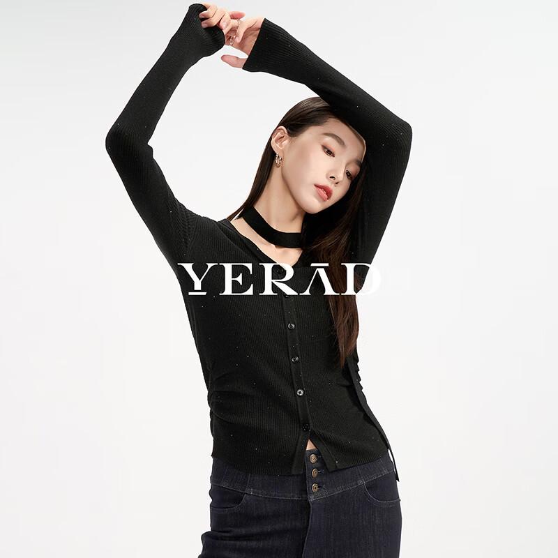 YERAD Women's Wool Blend V-Neck Long-Sleeve Knit Top