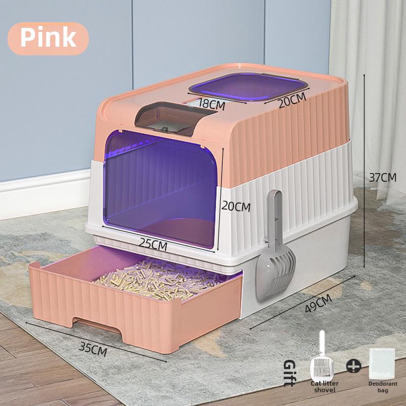 

Закрытый кошачий туалет XL с УФ-стерилизацией и дезодорированием Drawer-type Cat Litter Box