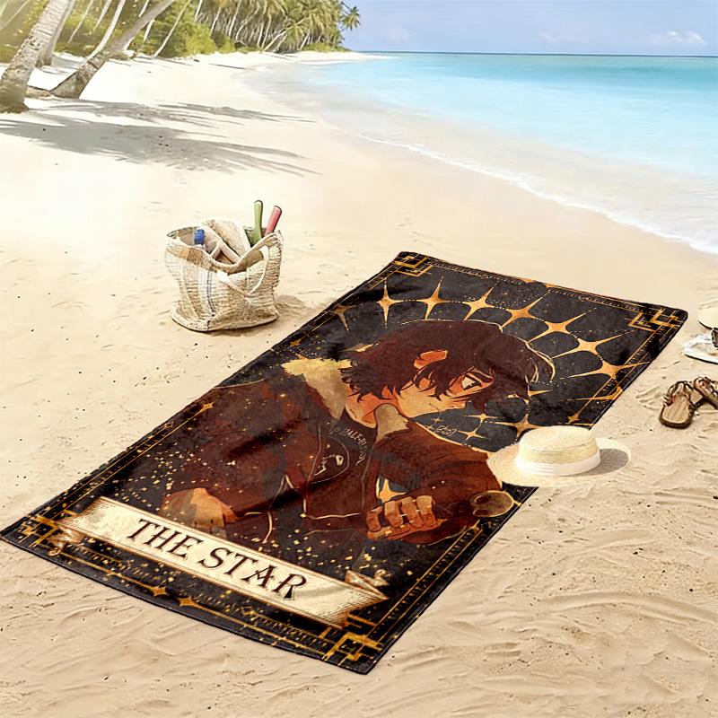 Nico di Angelo style print 2D Flat Print Beach Towel, Large Soft Quick Dry Towel for Beach Camping SwimmingXSTJ0915452