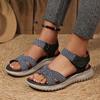 Velcro Slip-on Thick-soled Summer Sandals for Women, Large Size, Beach Shoes