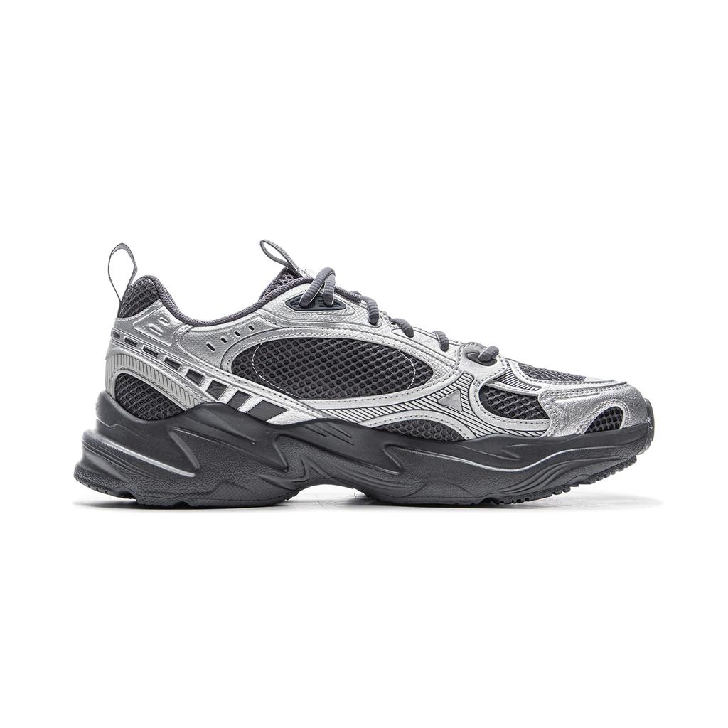 New LiNing Meteor 2K Cushioning Anti-Slip And Wear-Resistant Low-Top Casual Shoes Men's Silver Black AGCV113-3