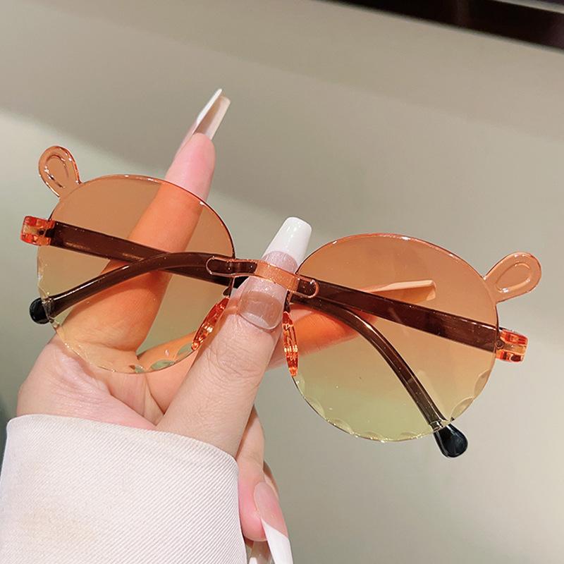Children's Symmetrical Cute Animal Small Ears Framed Sunglasses Baby Stage Performance Birthday Decorative Sunglasses