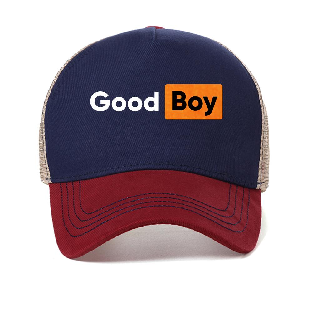 

Good Boy Print baseball cap Summer casual For Men Women snapback hat Casual Sport adjustable trucker hats mesh cool sun hat Adjustable красный