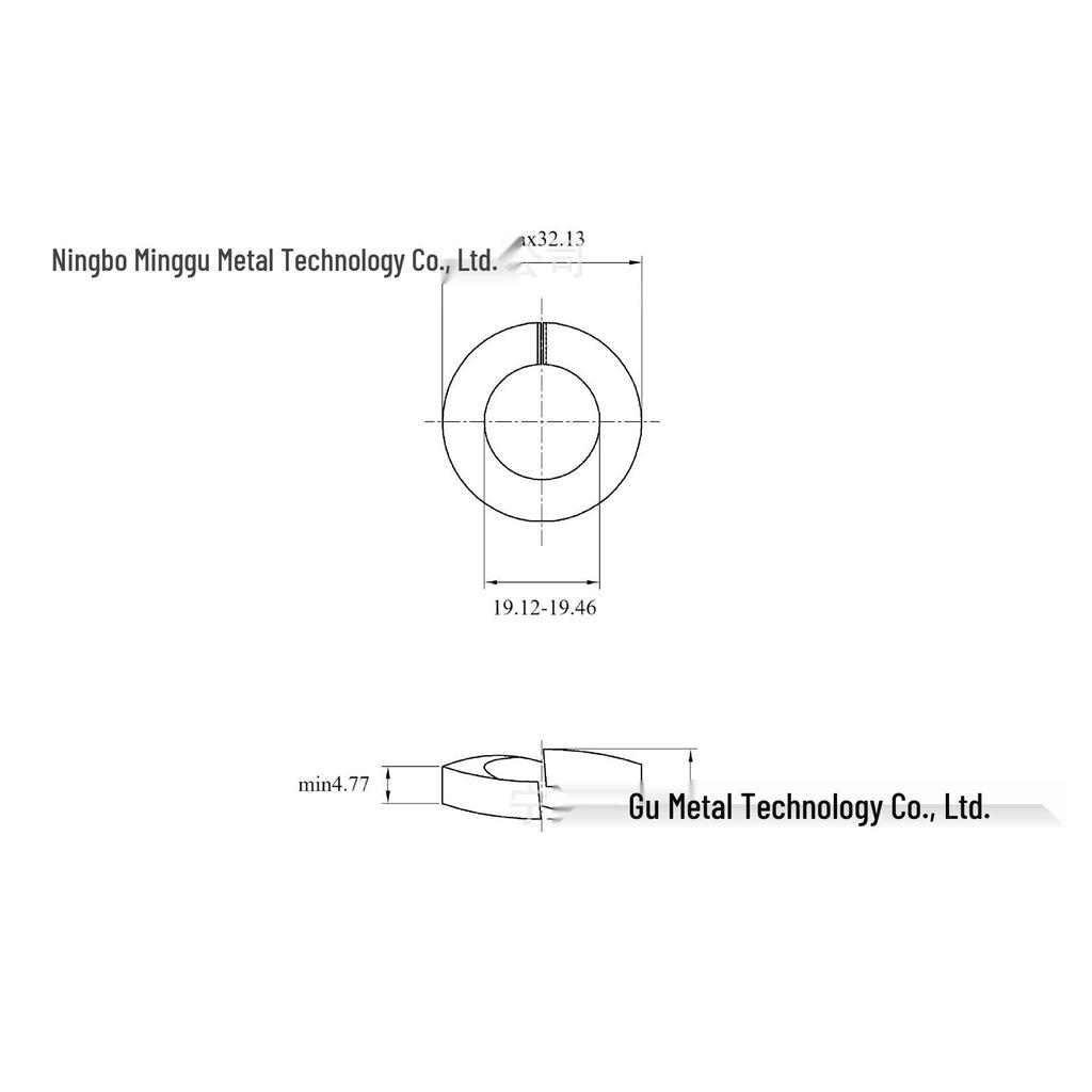 8x10x1/4~1-1/2" Galvanized Blackened Spring Lock Washers, High-Strength, Anti-Loosening, US & British Standards