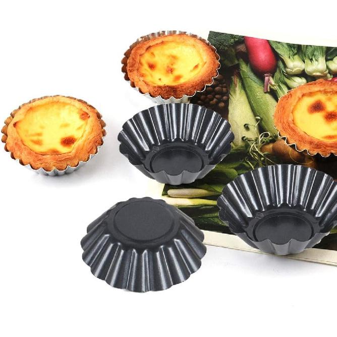 12 stk Eggeterteform Mini Terteformer Cupcake Kake Muffins Kakeform Fôret Form Blikk Bakekopper 3x0,9 tommer