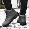Winter Men Boots Short Plush 2018 Shoes Men PU Snow Boots Rubber Ankle Botas Fashion Leather Snow Shoes Lace Up Warm