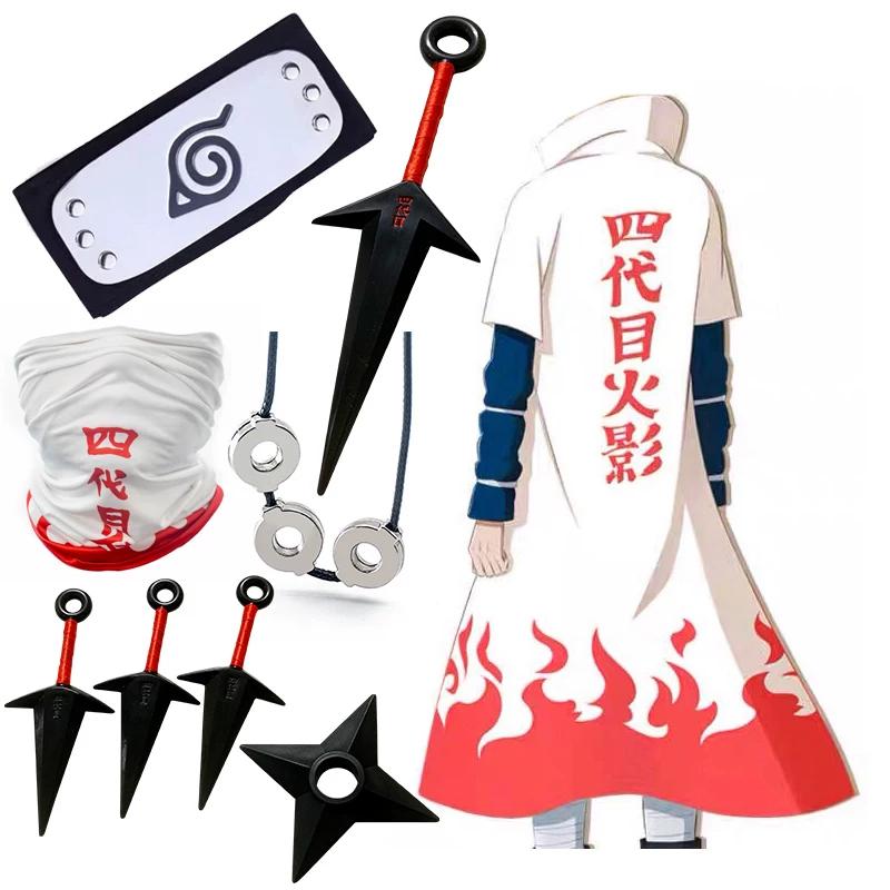 Set Costum Cosplay Anime Naruto, Prezentând Al Patrulea, Al Șaselea și Al Șaptelea Hokage, Membri Akatsuki cu Pelerine și Mantii.