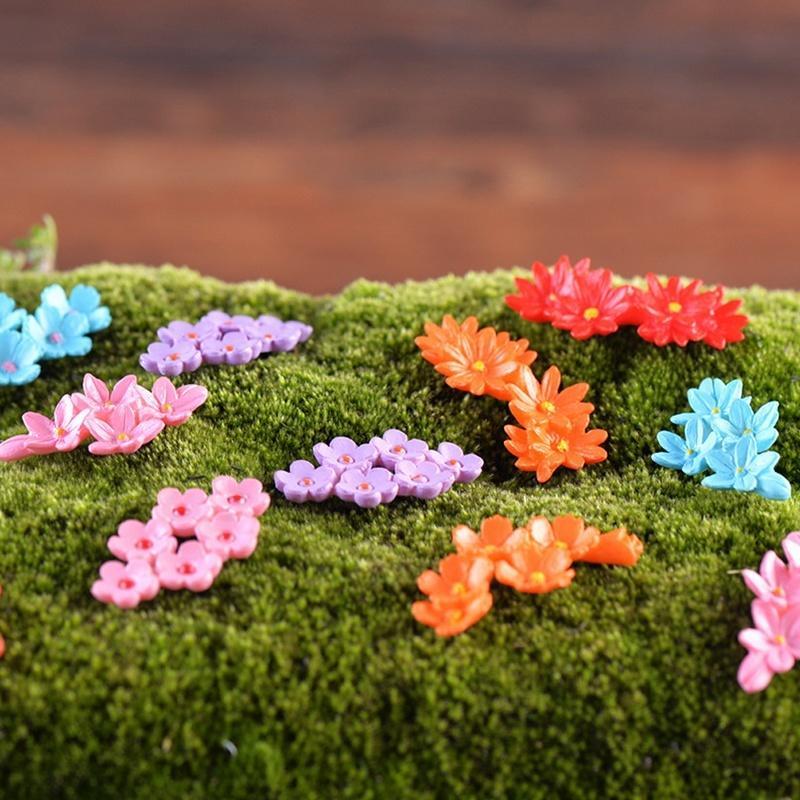 10x Dollhouse Miniature Flowers In Pot Fairy Garden Landscape DIY Decoration