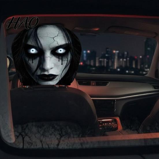Gift for Car Enthusiasts 2Pcs Halloween Headrest Pillowcase, Universal Fit Pillow Cover, Soft Auto Interior Decoration Spooky Pillowcase Automotive