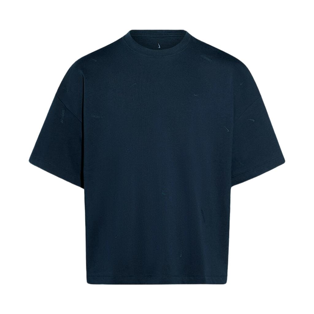 Nike X Jacquemus Short-Sleeve T-Shirt Comfortable Casual Loose Unisex Tops Obsidian-Black HF7111-475
