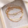 VKME Hot Sale Double-Layered Cuban Chain Bracelet Set Punk Style with Thick Gold-Plated Bands for Men Women Hip Hop Jewelry