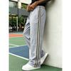 American sticker black and white strip casual trousers men's solid color street fitness running sports trousers straight sweatpants