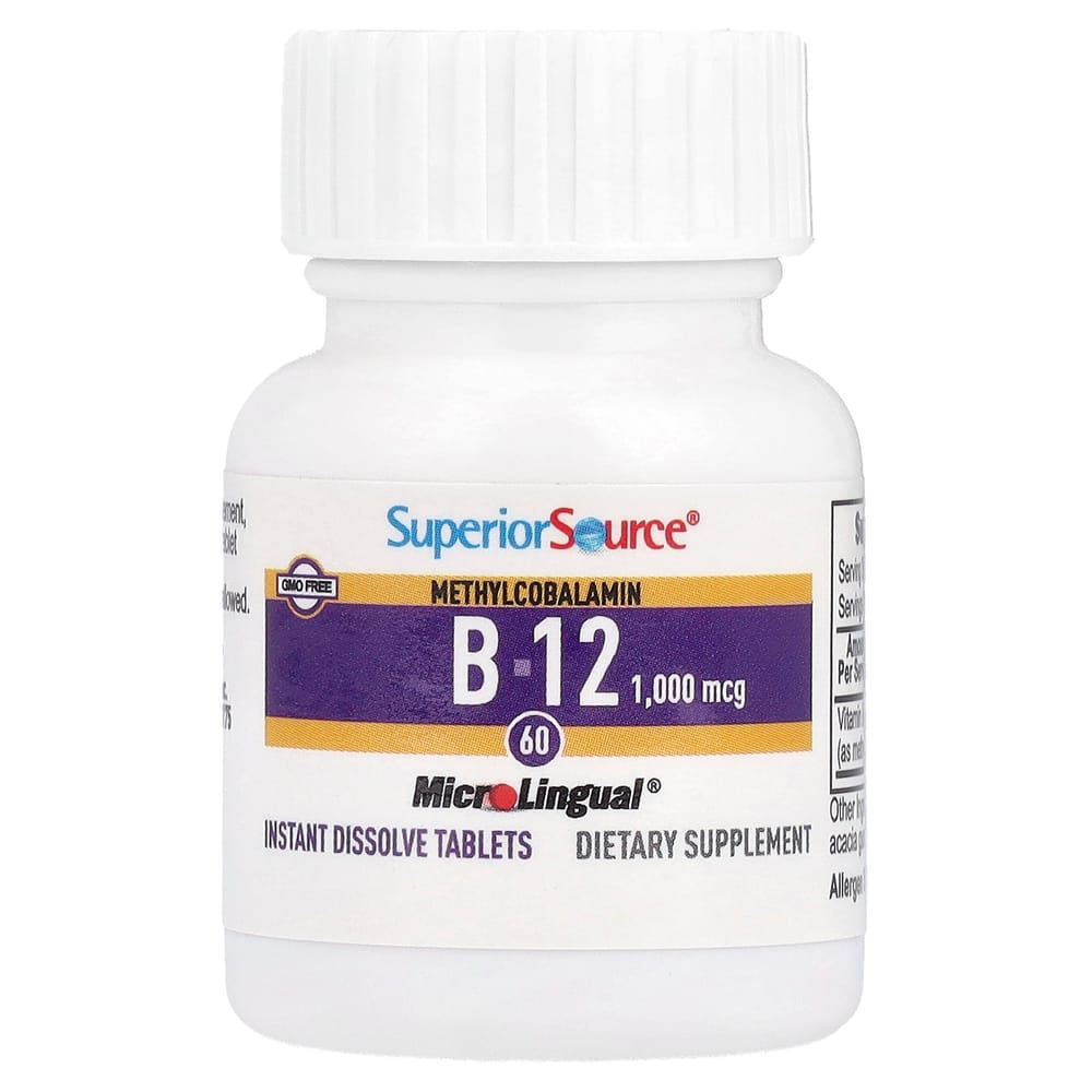 Superior Source Methylcobalamin B-12 1000mcg MicroLingual Quick Dissolve Tablets 60 Tablets